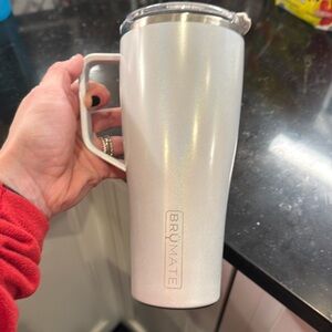 Brumate Toddy XL 32 oz white sparkle glitter  Tumbler